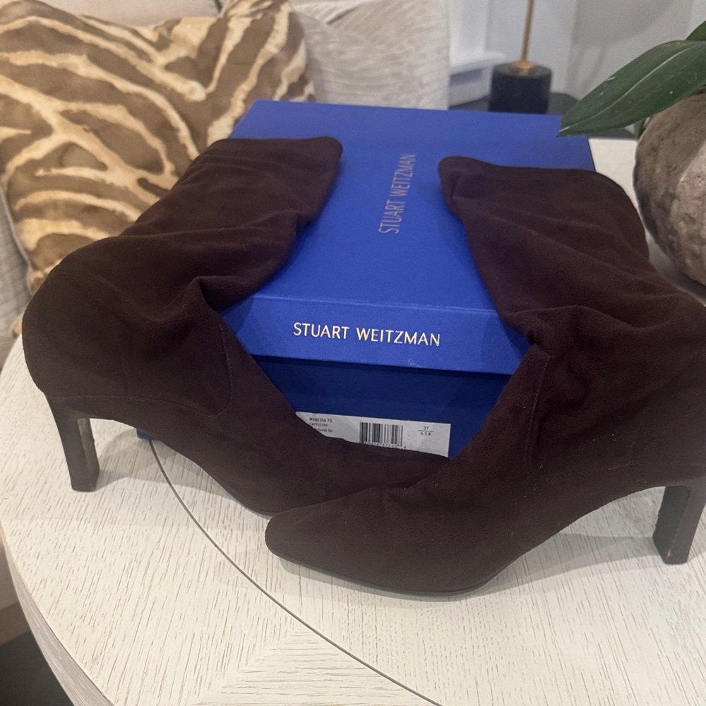 Stuart Weitzman Brown knee high sock boot